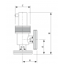 Клапан высоковакуумный угловой ( AVB-CR100-P2-E) с фланцем стандарта CR100, под сварку, c сильфонным уплотнением, нормально открытые, нержавеющая сталь 304, HTC
