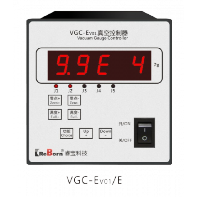 Вакуумный контроллер VGC-Ev01,  тип шасси E, цвет светло-серый, две контрольные точки, аналоговый выход по напряжению, обмен данными RS-232 ModBus-RTU