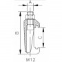 Струбцина двойная ISO630 M12 ( хромированная сталь )