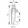 Струбцина двойная ISO63-250 M10 ( хромированная сталь )