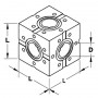 Куб 6-ти фланцевый CF160